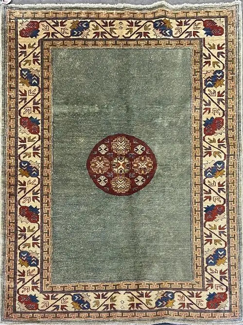 One Of The Kind Afghani Khotan Rug 5'3" x 6'8"